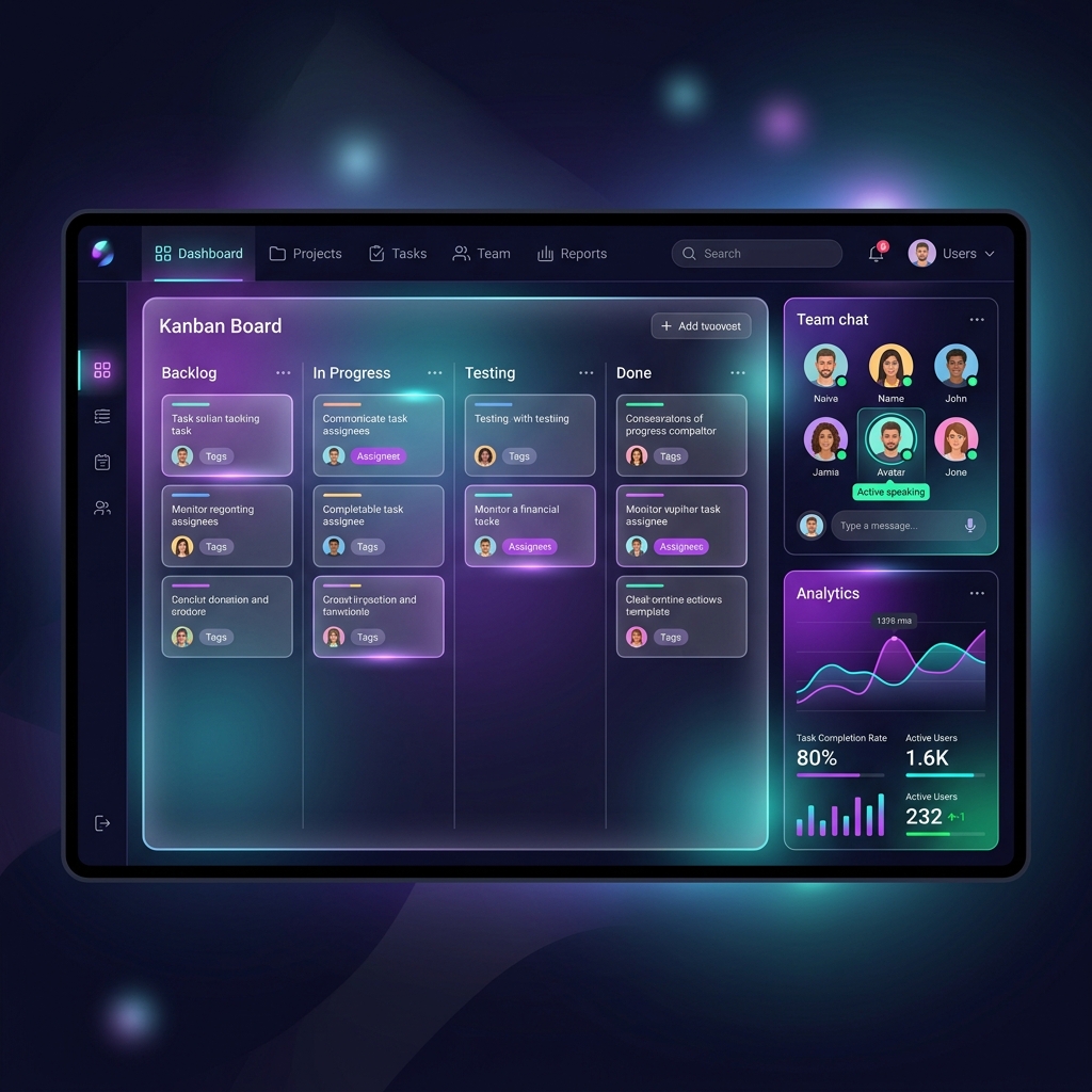 SyncTeam Interactive Workspace Dashboard Mockup